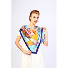 2014 100% Chinese Silk Satin Scarf 90 by 90